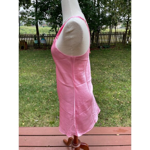 Pink Chemise Nightgown Vintage Kathryn With Lace Trim & Button Accents M Polyest - Picture 3 of 7